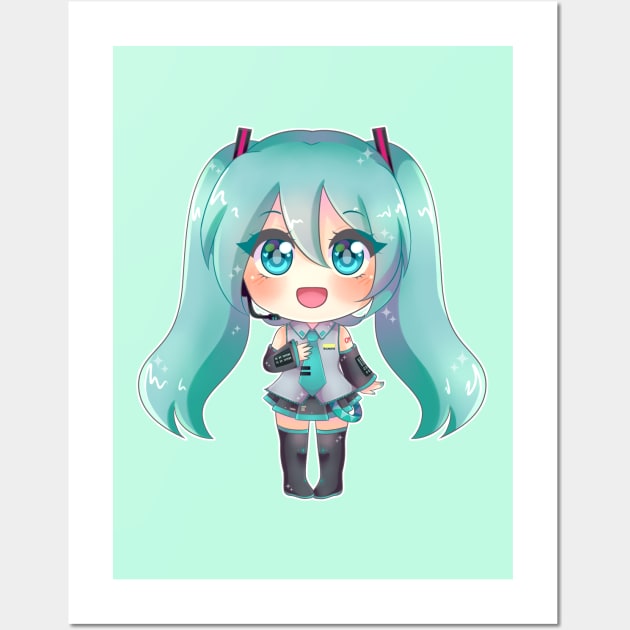 VOCALOID Hatsune Miku chibi Wall Art by Nadi-chan16